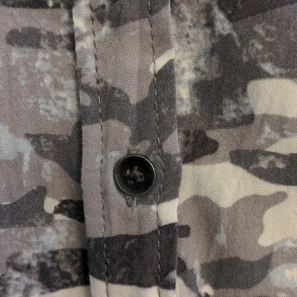 2 for $20 Rock & Republic Snow Camouflage Rayon L/S Shirt Blouse Size S - Picture 7 of 9